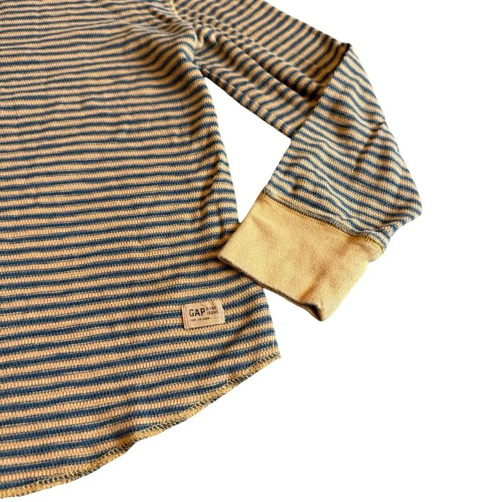 Gap Kids Yellow Grey Stripe Long Sleeve Shirt T-Shirt Top Large 10-12 Big Kid